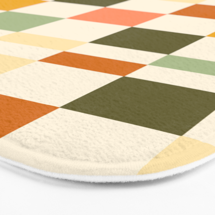 Vintage Checkerboard Pattern Bath Mat Gallery Image 3