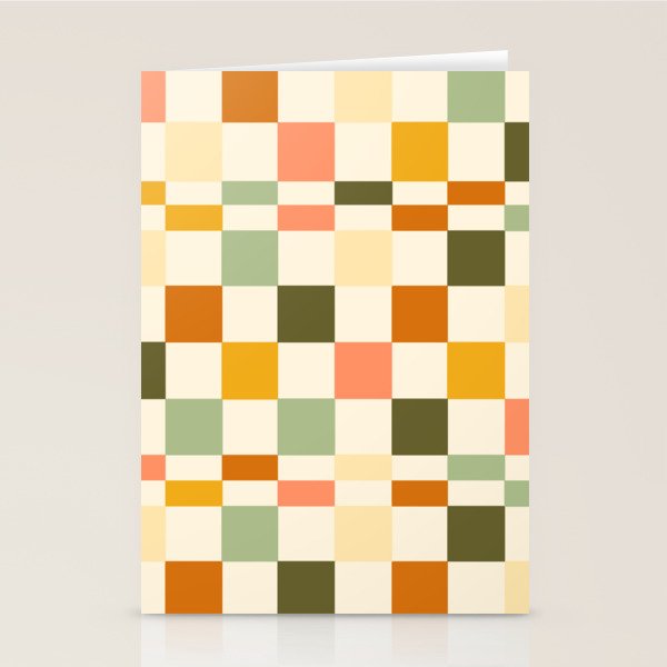 Vintage Checkerboard Pattern Stationery Card Gallery Image 2