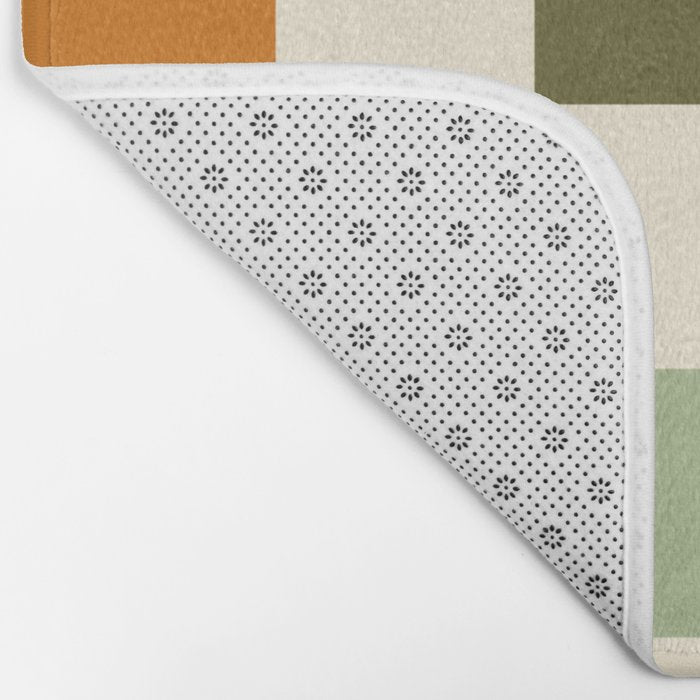 Vintage Checkerboard Pattern Bath Mat Gallery Image 2