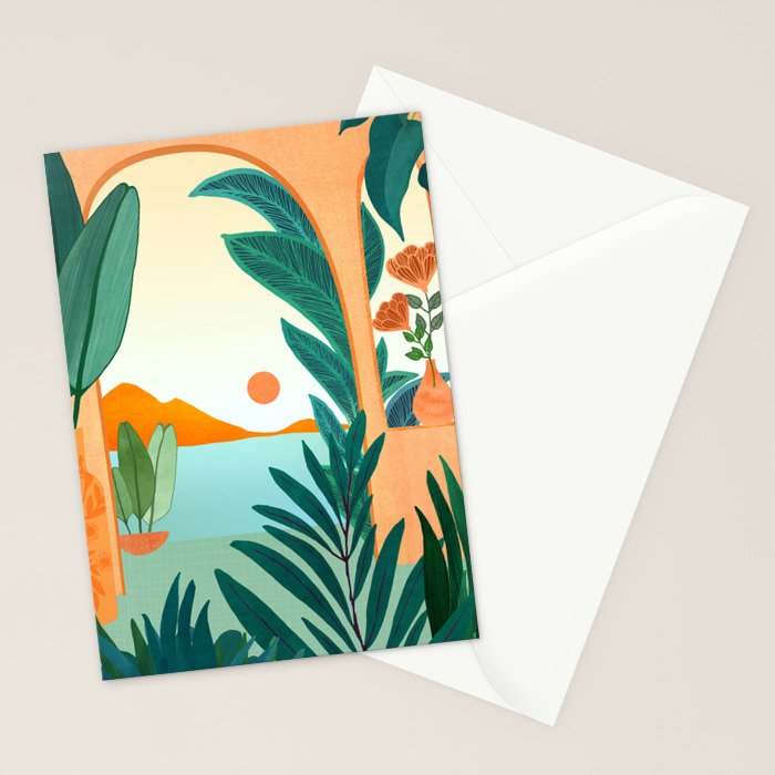 Summer Villa Landscape  Stationery Card Gallery Image 2