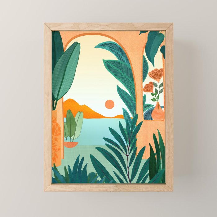 Summer Villa Landscape  Mini Art Print Gallery Image 1