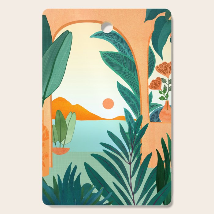 Summer Villa Landscape  Cutting Board Gallery Image 1