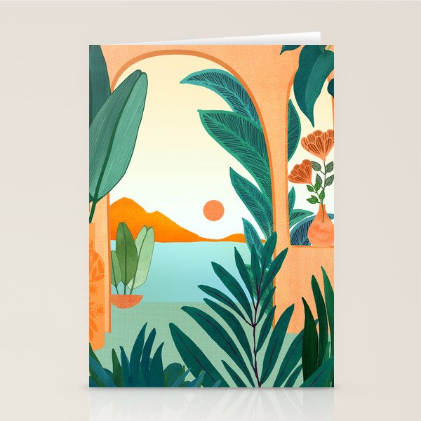 Summer Villa Landscape  Stationery Card Gallery Image 2
