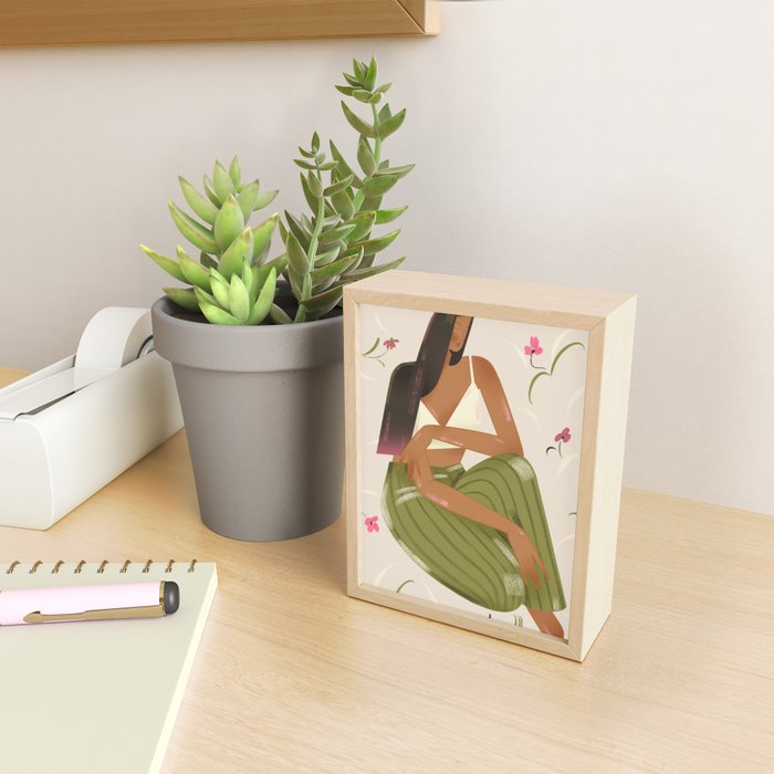 girl in green pants Mini Art Print Gallery Image 2