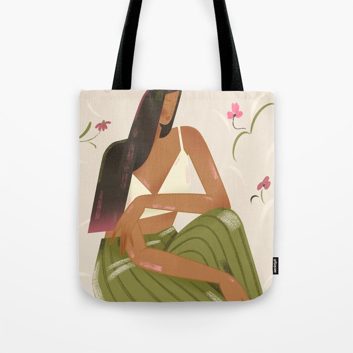 girl in green pants Tote Bag Gallery Image 1