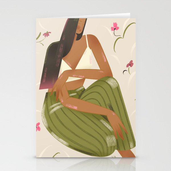 girl in green pants Stationery Card Gallery Image 1
