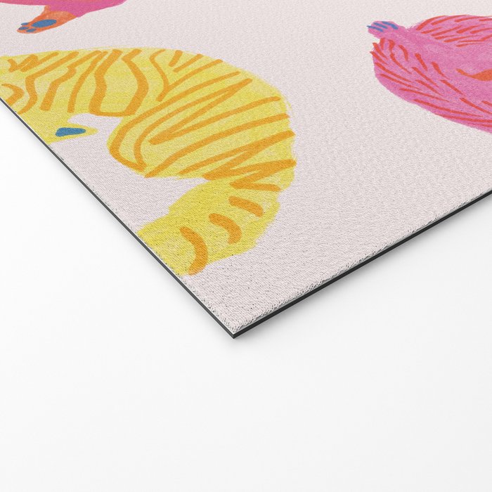 Sleepy Cozy Kitty Cats in Orange & Peach Welcome Mat Gallery Image 2