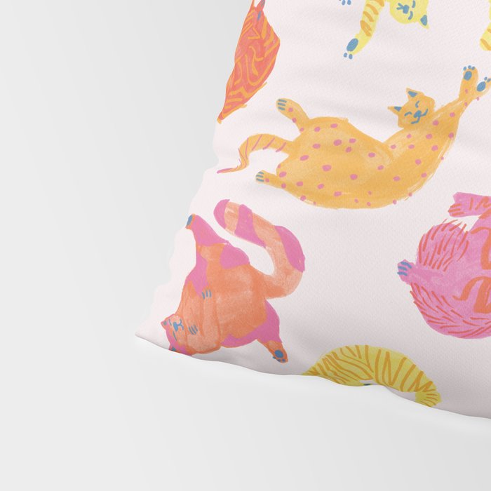 Sleepy Cozy Kitty Cats in Orange & Peach Pillow Sham Gallery Image 4