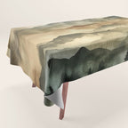 Misty Mountains Watercolor Landscape Tablecloth Gallery Image 1