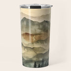 Misty Mountains Watercolor Landscape Travel Mug Gallery Image 1