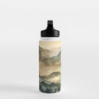 Misty Mountains Watercolor Landscape Water Bottle Gallery Image 3