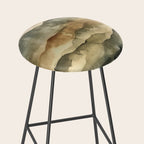 Misty Mountains Watercolor Landscape Stool Gallery Image 2
