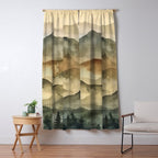 Misty Mountains Watercolor Landscape Window Curtain Gallery Image 5