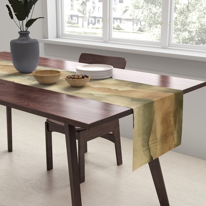 Misty Mountains Watercolor Landscape Table Runner Gallery Image 2