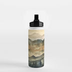 Misty Mountains Watercolor Landscape Water Bottle Gallery Image 2