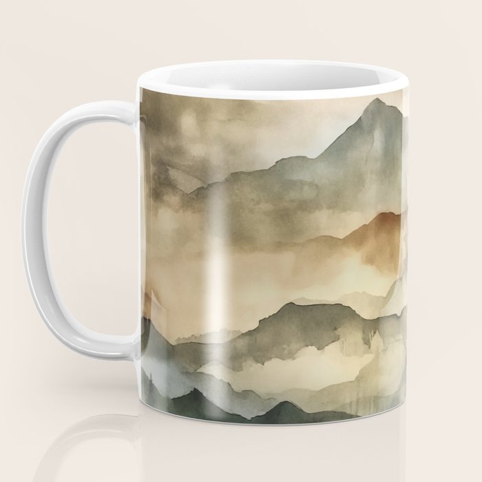 Misty Mountains Watercolor Landscape Coffee Mug Gallery Image 3
