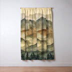 Misty Mountains Watercolor Landscape Window Curtain Gallery Image 3