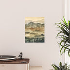 Misty Mountains Watercolor Landscape Poster Gallery Image 2