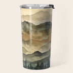 Misty Mountains Watercolor Landscape Travel Mug Gallery Image 2