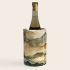 Misty Mountains Watercolor Landscape Wine Chiller Gallery Image 2