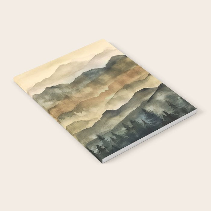 Misty Mountains Watercolor Landscape Notebook Gallery Image 1