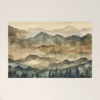 Misty Mountains Watercolor Landscape Welcome Mat Gallery Image 1