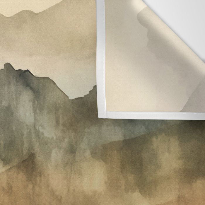 Misty Mountains Watercolor Landscape Wall Tapestry Gallery Image 3
