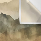 Misty Mountains Watercolor Landscape Wall Tapestry Gallery Image 3