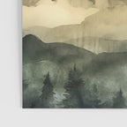 Misty Mountains Watercolor Landscape Poster Gallery Image 3