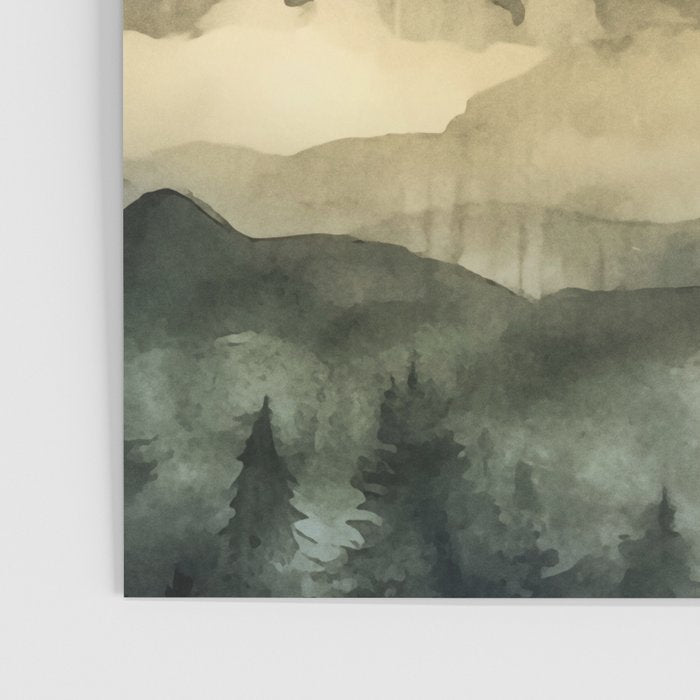 Misty Mountains Watercolor Landscape Poster Gallery Image 3