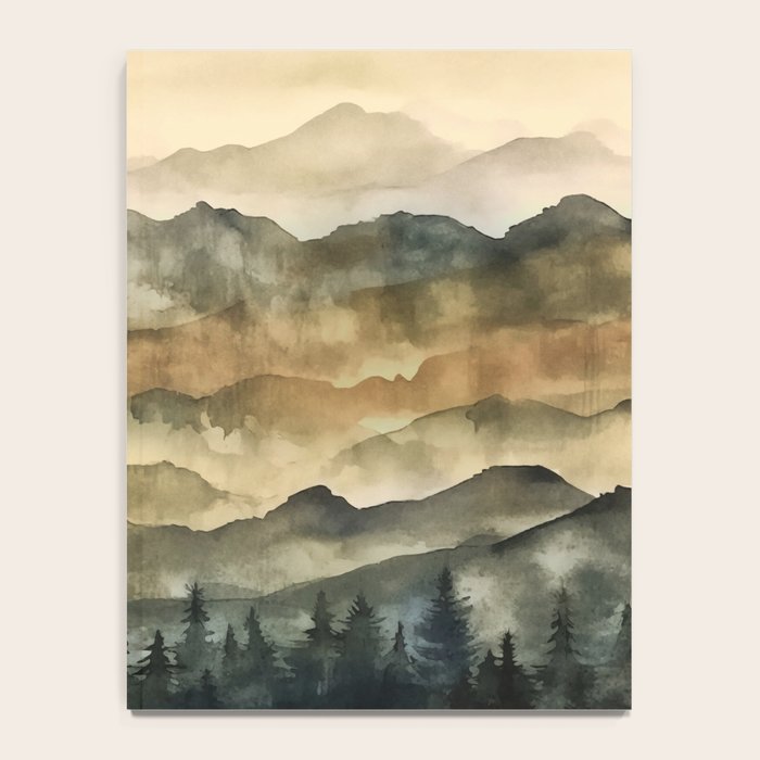 Misty Mountains Watercolor Landscape Notebook Gallery Image 4