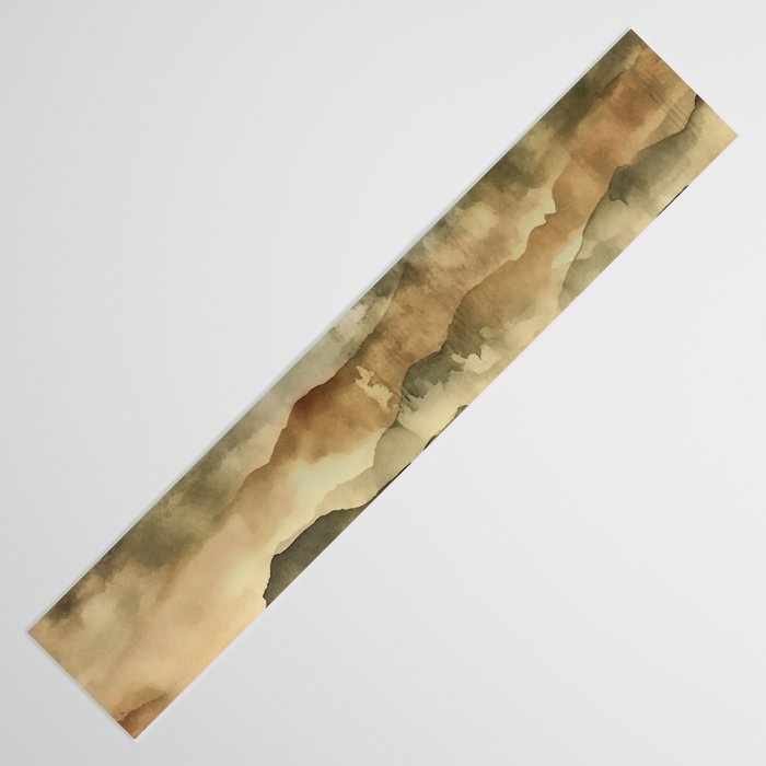 Misty Mountains Watercolor Landscape Table Runner Gallery Image 3