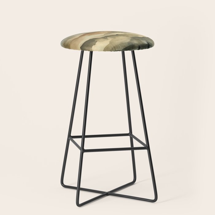 Misty Mountains Watercolor Landscape Stool Gallery Image 1