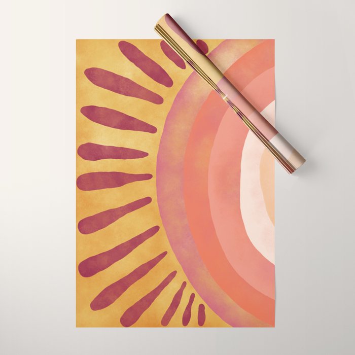 Modern Art Print - Watercolor Sun #1 Wrapping Paper Gallery Image 1