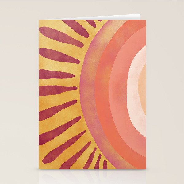 Modern Art Print - Watercolor Sun #1 Stationery Card Gallery Image 2
