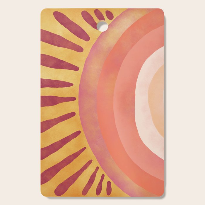 Modern Art Print - Watercolor Sun #1 Cutting Board Gallery Image 1
