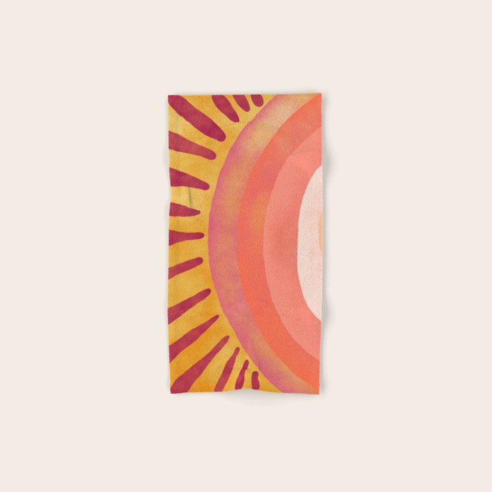 Modern Art Print - Watercolor Sun #1 Bath Towel Gallery Image 1