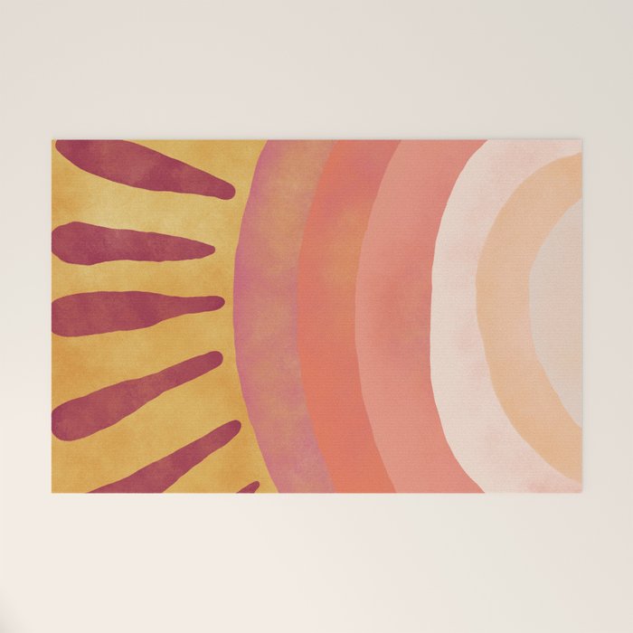 Modern Art Print - Watercolor Sun #1 Welcome Mat Gallery Image 1