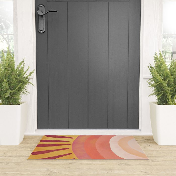 Modern Art Print - Watercolor Sun #1 Welcome Mat Gallery Image 3