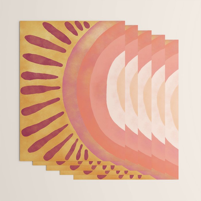 Modern Art Print - Watercolor Sun #1 Wrapping Paper Gallery Image 3