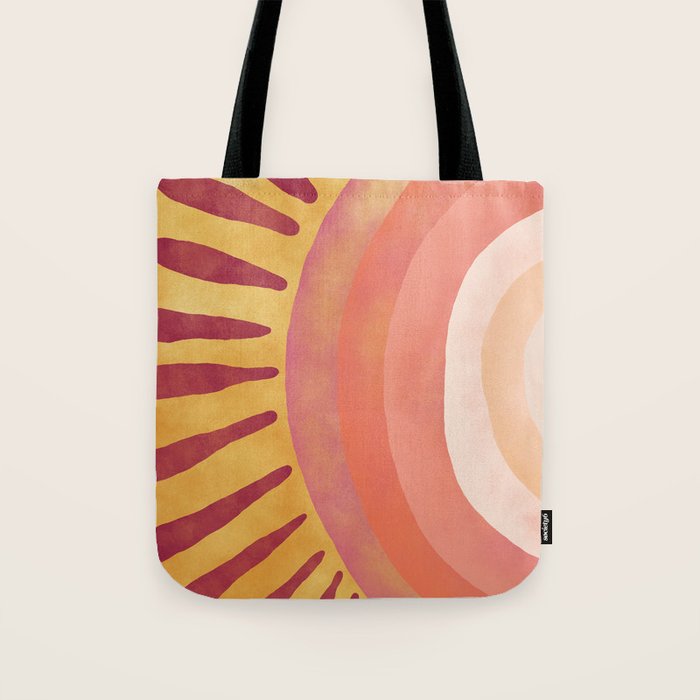 Modern Art Print - Watercolor Sun #1 Tote Bag Gallery Image 1