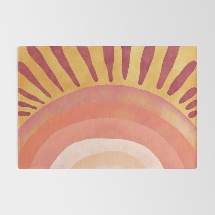 Modern Art Print - Watercolor Sun #1 Rug Gallery Image 2