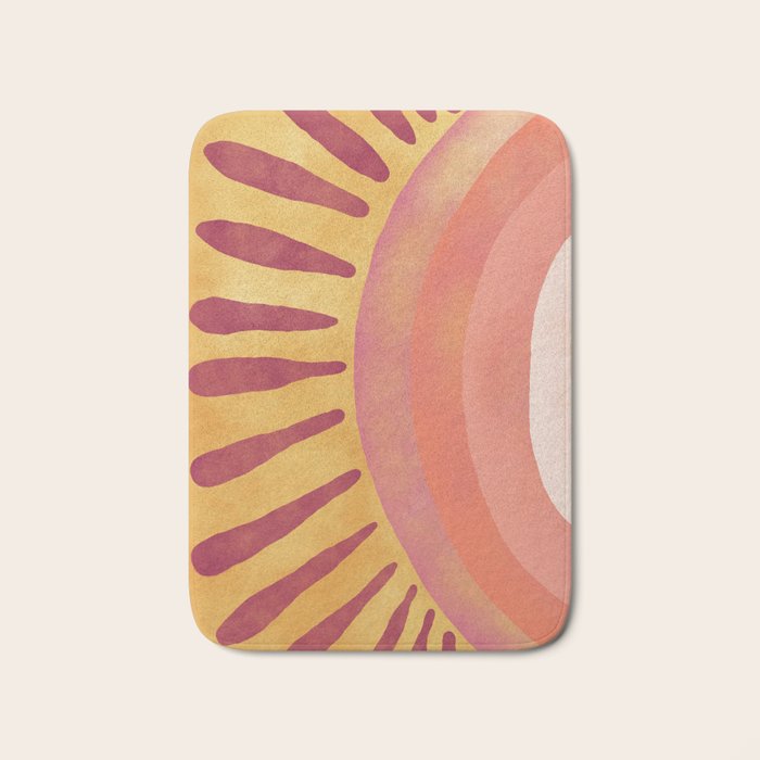 Modern Art Print - Watercolor Sun #1 Bath Mat Gallery Image 1