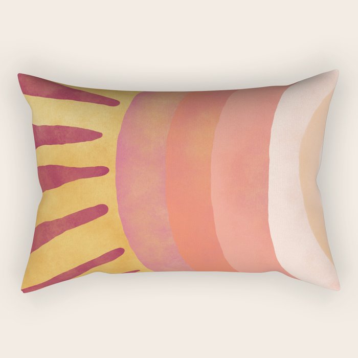 Modern Art Print - Watercolor Sun #1 Rectangular Pillow Gallery Image 2