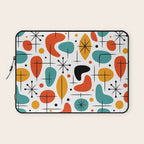 Retro Mid Century Modern Atomic Starburst Pattern Laptop Sleeve Gallery Image 1