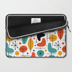 Retro Mid Century Modern Atomic Starburst Pattern Laptop Sleeve Gallery Image 2