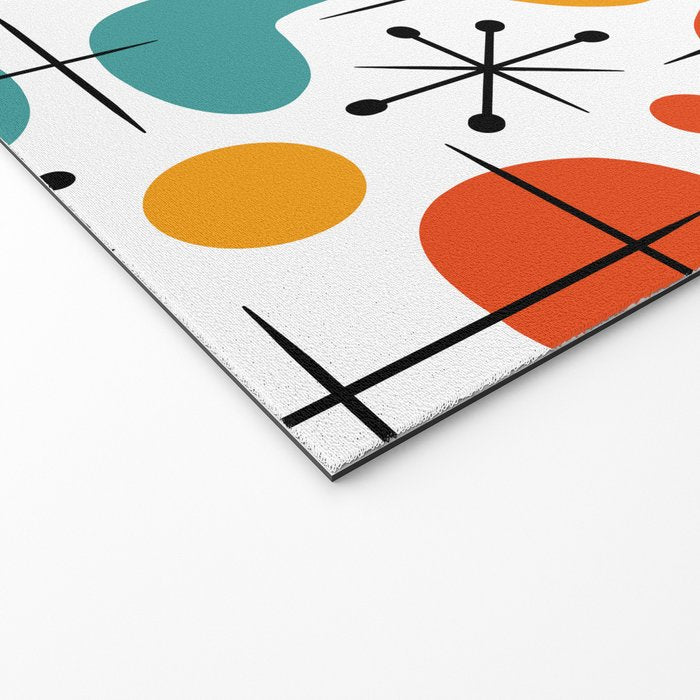 Retro Mid Century Modern Atomic Starburst Pattern Welcome Mat Gallery Image 2