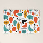 Retro Mid Century Modern Atomic Starburst Pattern Welcome Mat Gallery Image 1