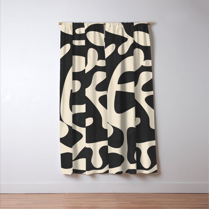 Minimalist Abstract Leaves 1 Window Curtain Gallery Image 3