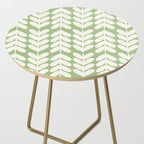 Leaves and Stems Chunky Knit Botanical Pattern in Light Sage Green and Cream Side Table Gallery Image 2